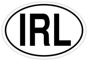 Sticker Ireland "IRL" oval white